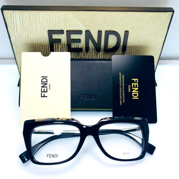 Black Ff0088 Cu1 -51 Optical Lens Rectangle Sunglasses - Picture 1 of 10